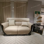 High-Gloss Black & Gold Veneer SideTable with Gold Metal Trim & Locking Drawer